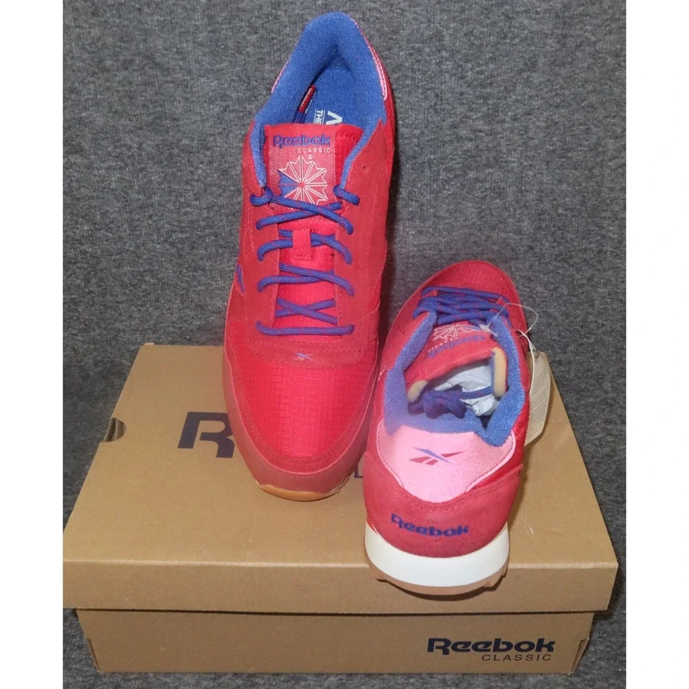 Reebok Classic Icon Suede Leather Ripple Red Blue Unisex 10 New- limited edition